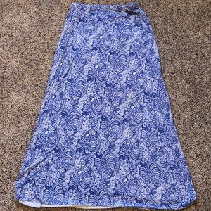 Blue and white patterned Maxi skirt from Talbots